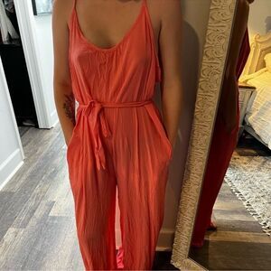 Salty Lemon jumpsuit Coral NWT